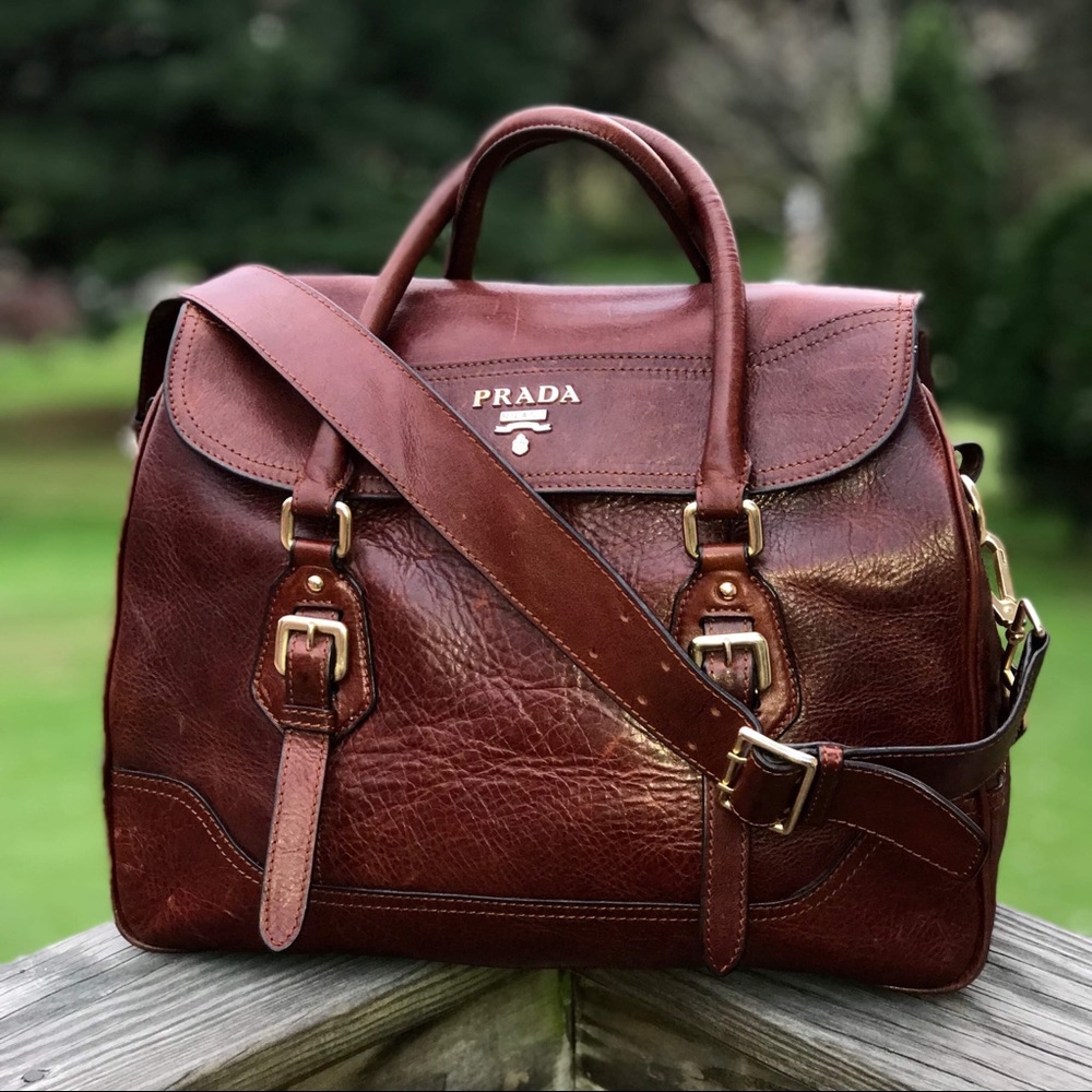 Unique Vintage Leather Prada Purse